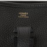 Hermes Evelyne III PM Black Clemence Gold Hardware