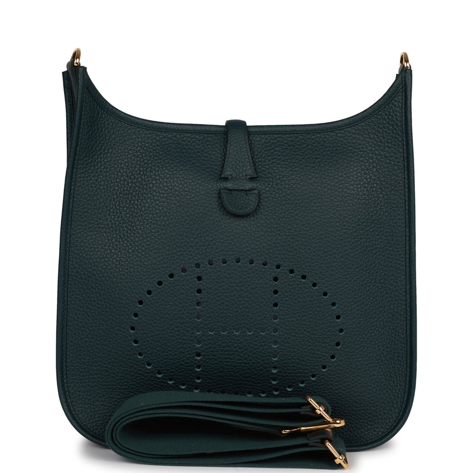 Hermes Evelyne III PM Vert Cypress Clemence Gold Hardware