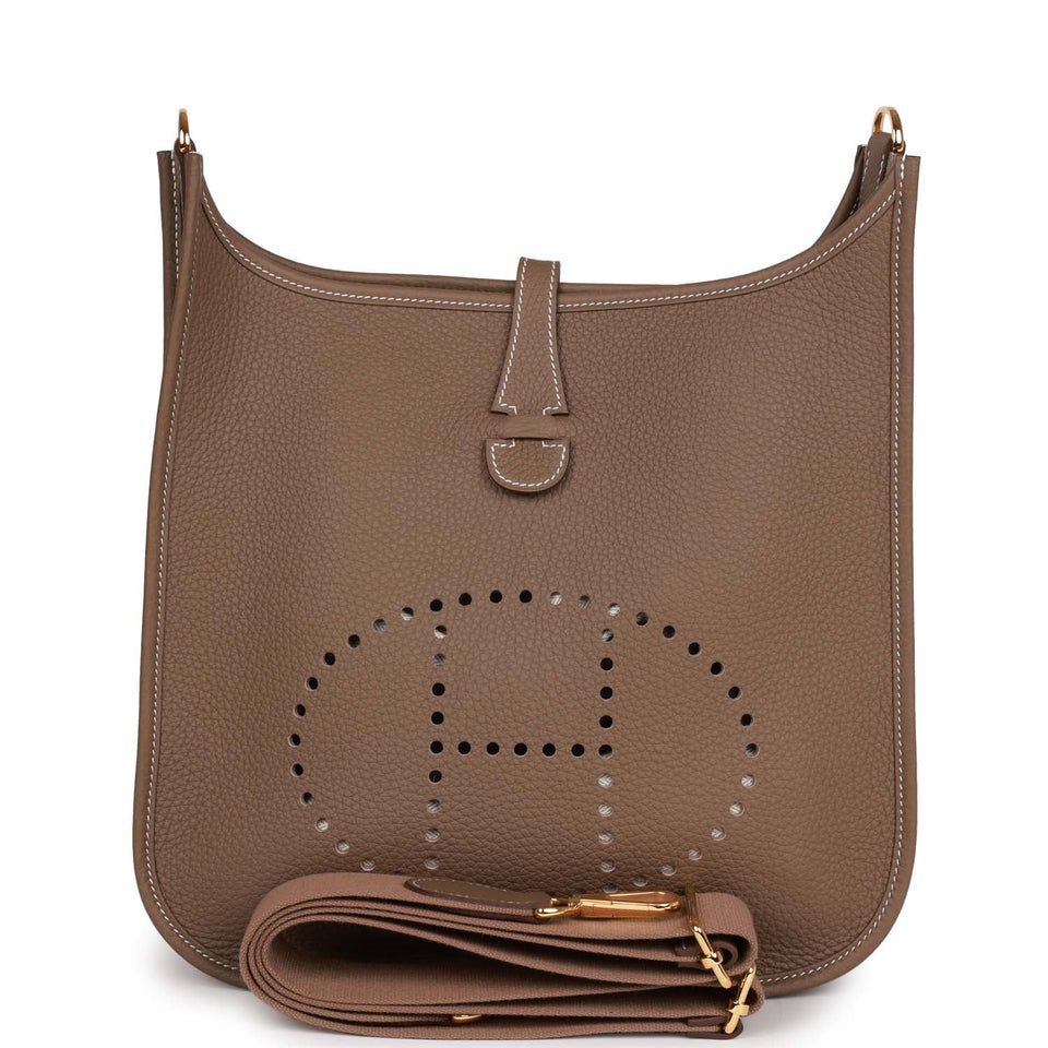 Hermes Evelyne III PM Etoupe Clemence Gold Hardware