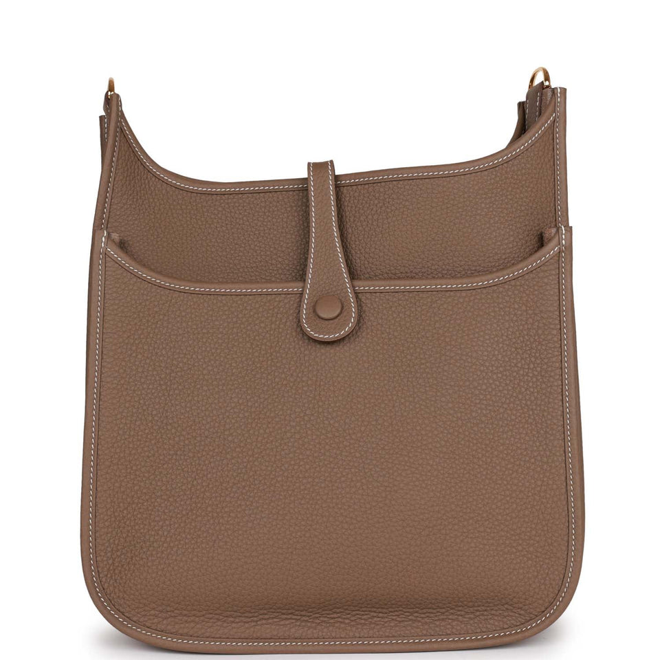 Hermes Evelyne III PM Etoupe Clemence Gold Hardware