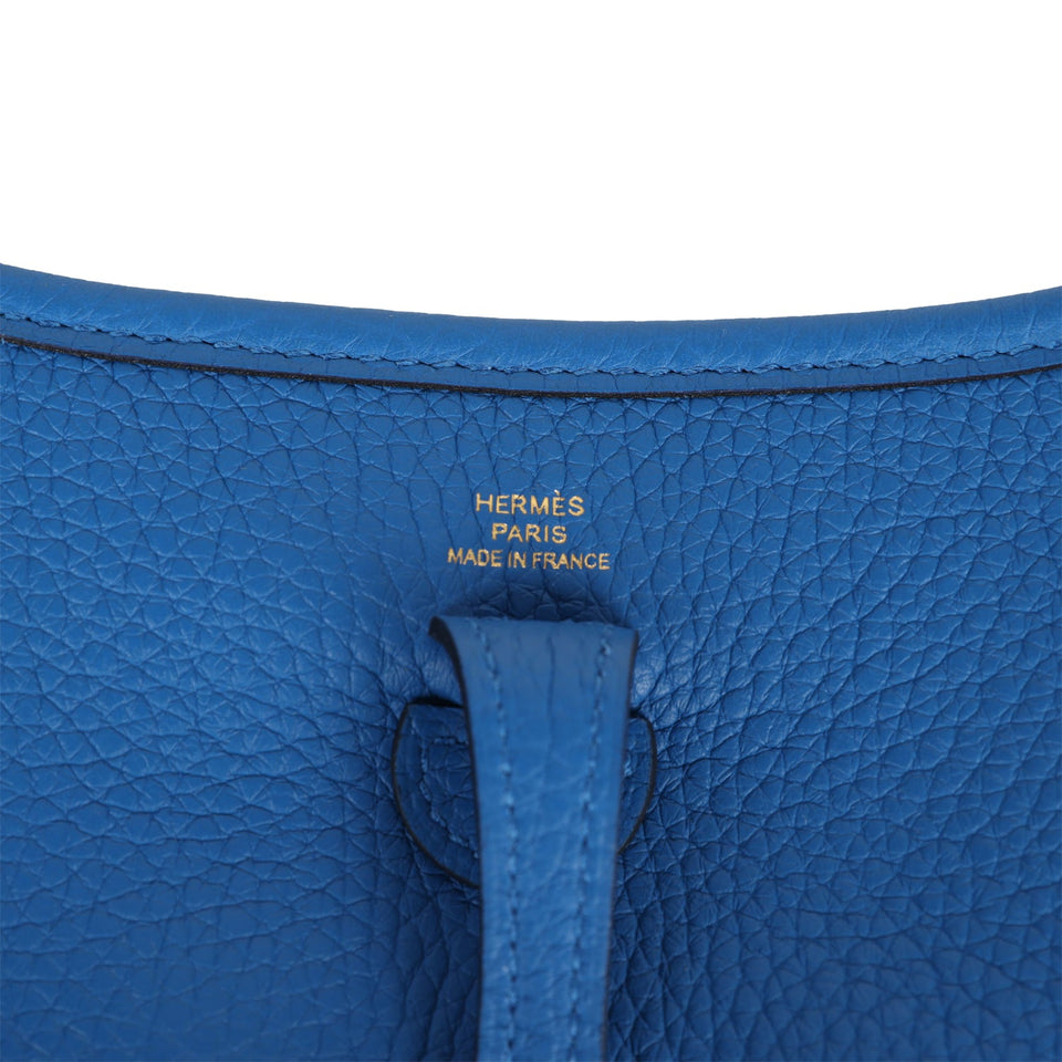 Hermes Evelyne TPM Bleu Zellige Clemence Gold Hardware