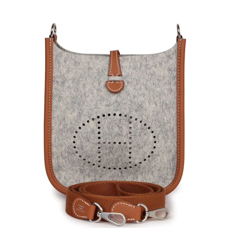 Hermes Evelyne TPM Gris Clair and Gold Swift Palladium Hardware