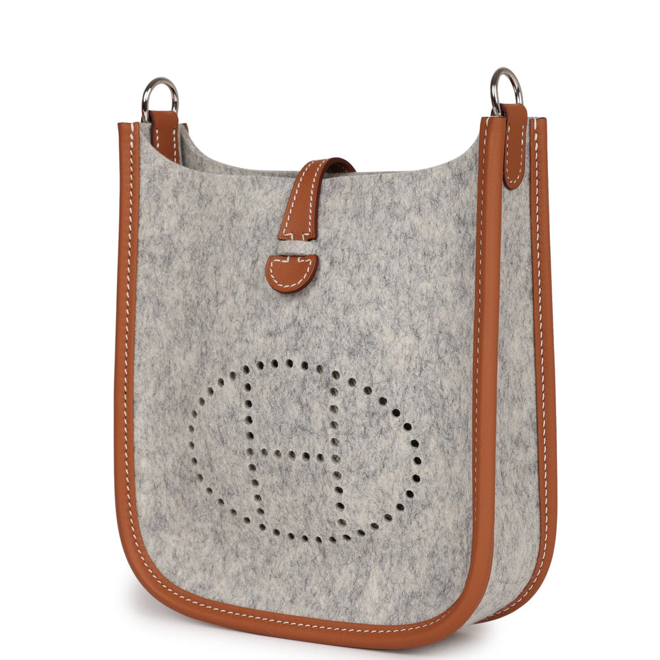 Hermes Evelyne TPM Gris Clair and Gold Swift Palladium Hardware
