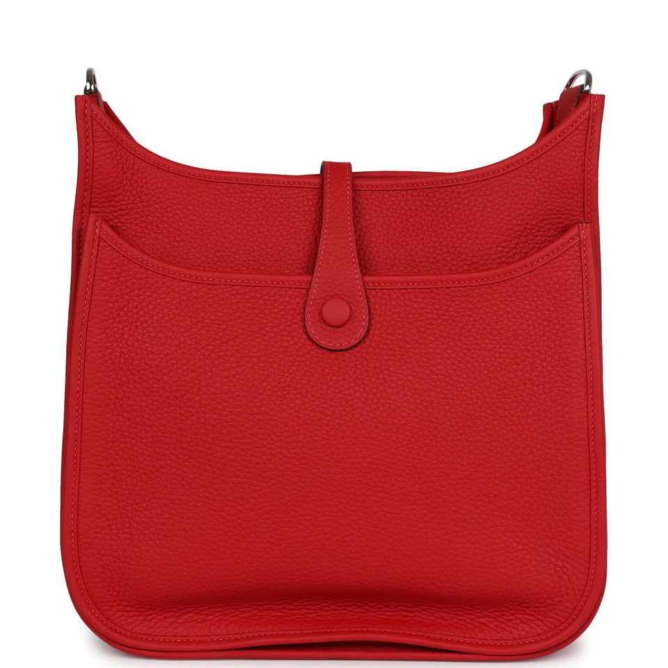 Hermes Evelyne III PM Vermillon Clemence Palladium Hardware