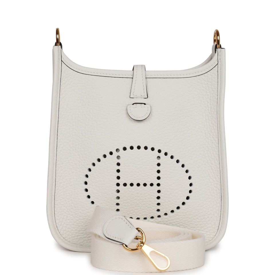 Hermes Evelyne TPM New White Clemence Gold Hardware