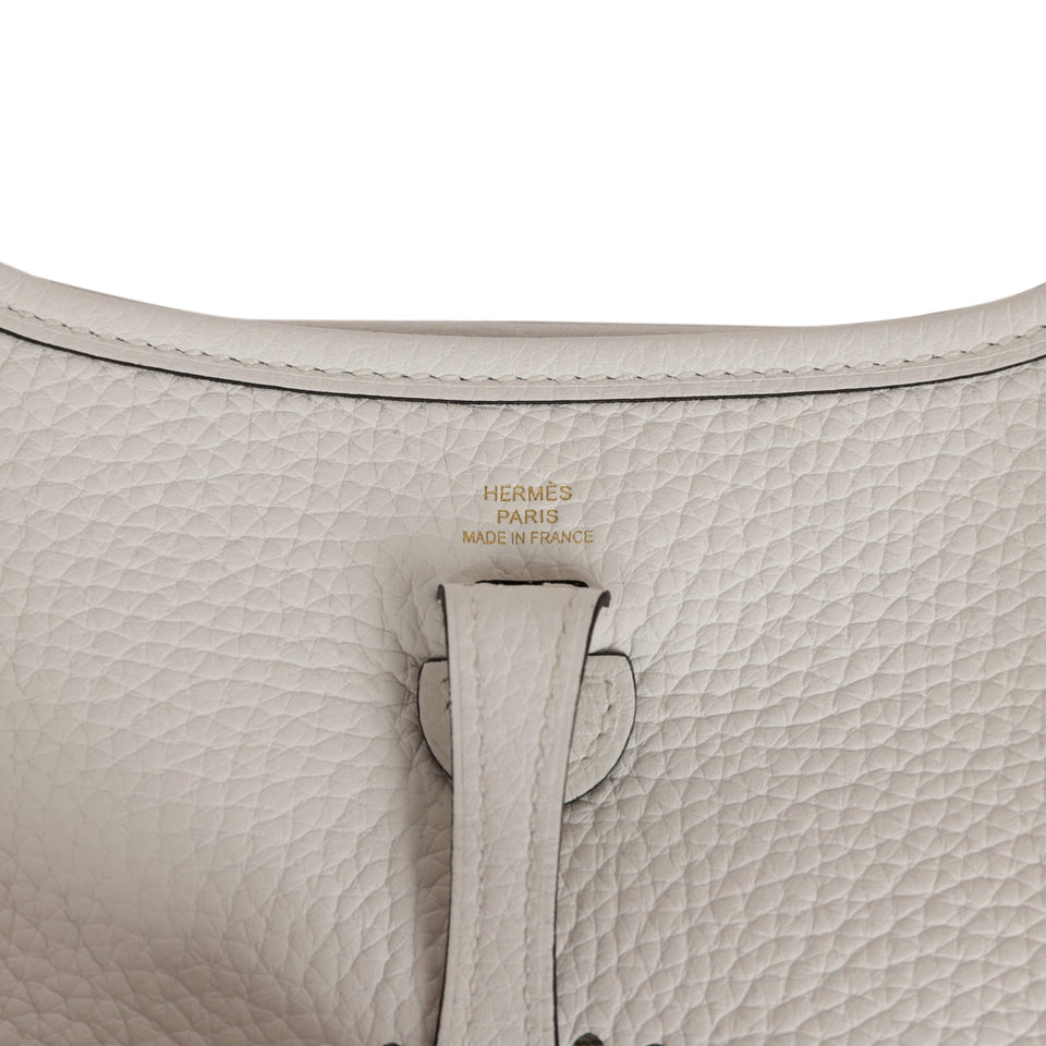 Hermes Evelyne TPM New White Clemence Gold Hardware