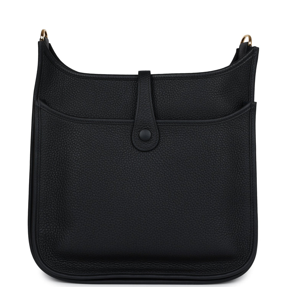 Hermes Evelyne III PM Black Clemence Gold Hardware