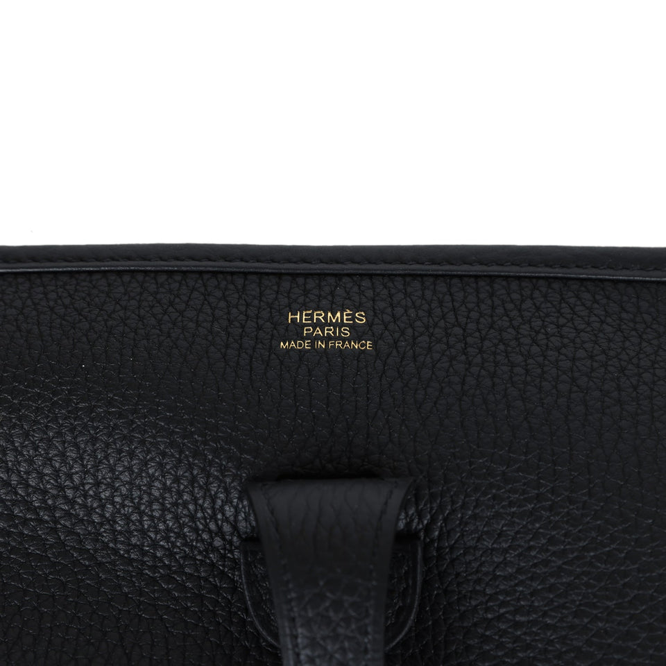 Hermes Evelyne III PM Black Clemence Gold Hardware