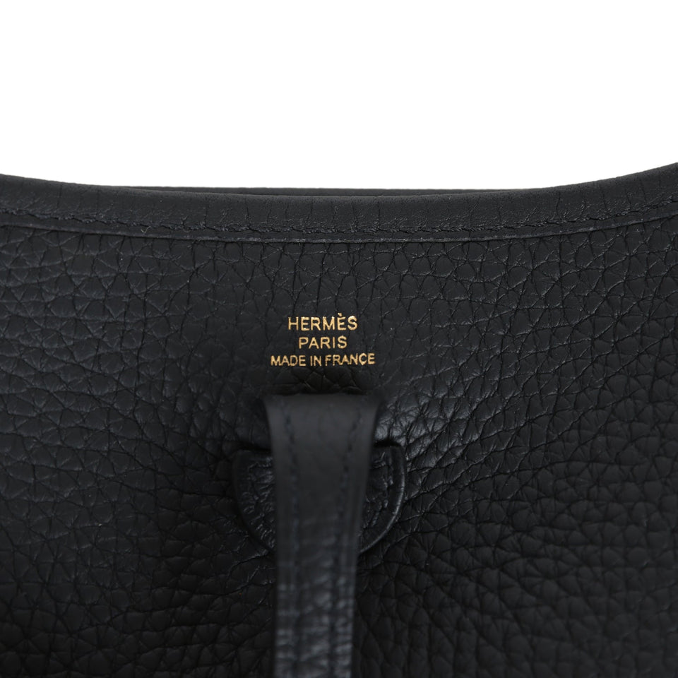 Hermes Evelyne TPM Black Clemence Gold Hardware