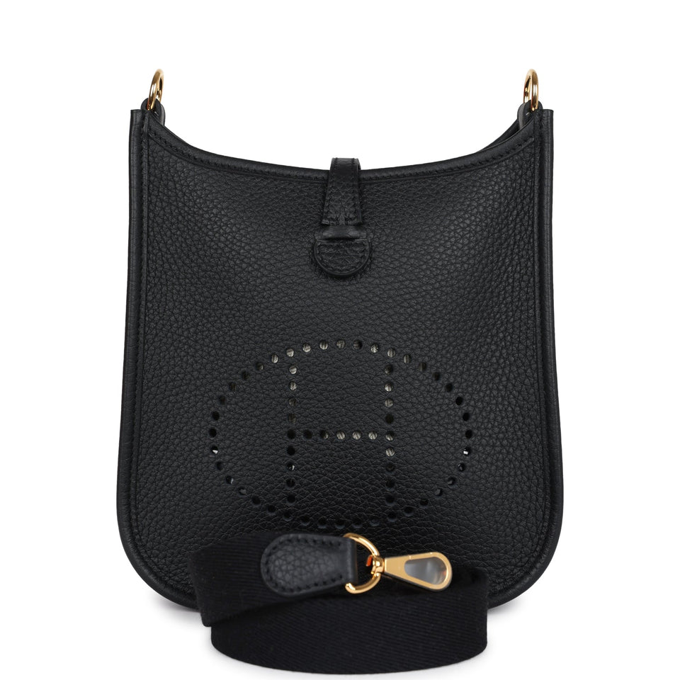 Hermes Evelyne TPM Black Clemence Gold Hardware