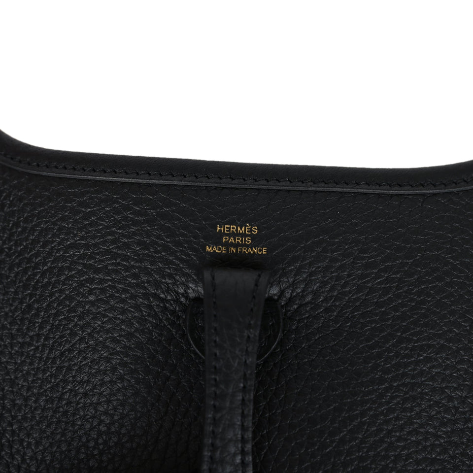 Hermes Evelyne TPM Black Clemence Gold Hardware