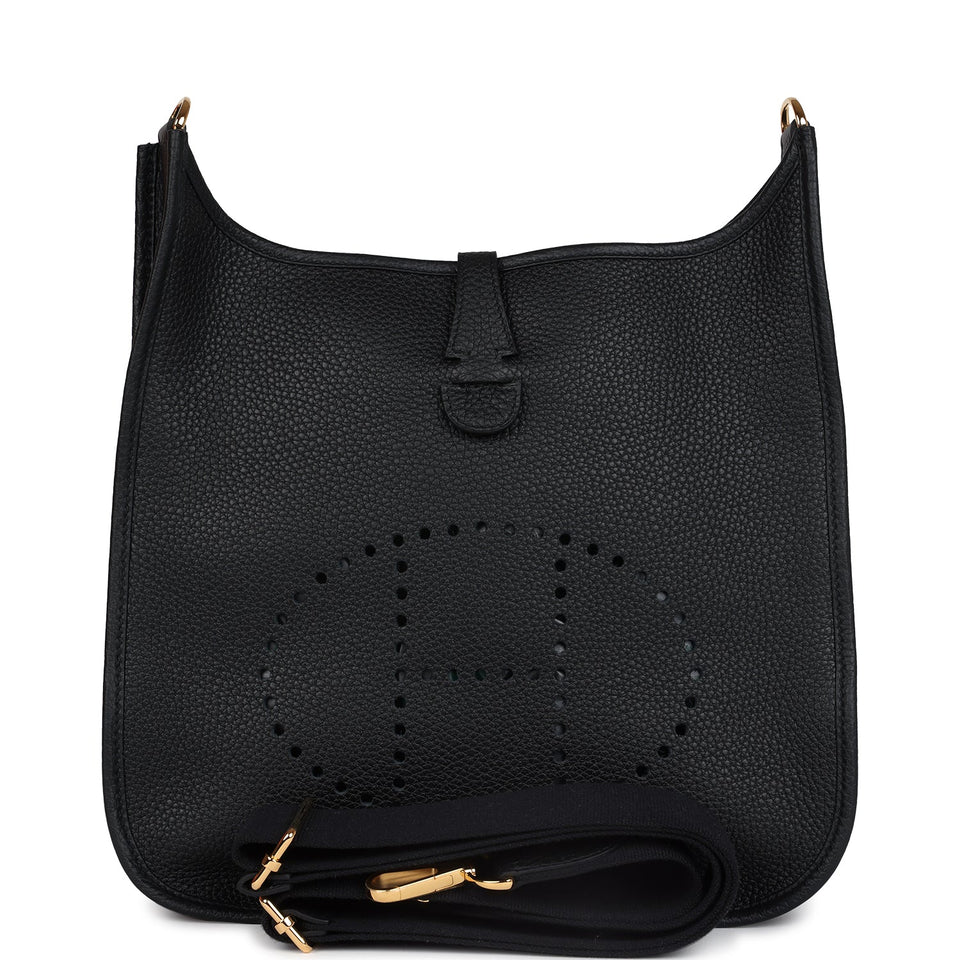 Hermes Evelyne III PM Black Clemence Gold Hardware