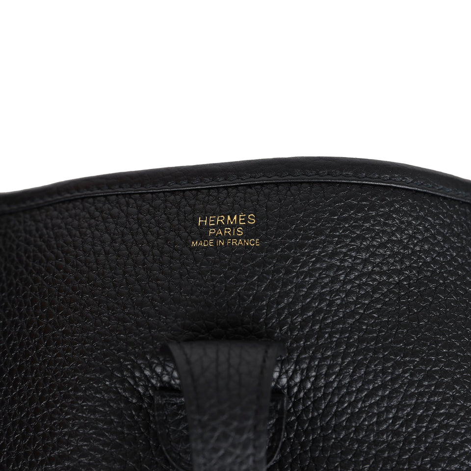 Hermes Evelyne III PM Black Clemence Gold Hardware
