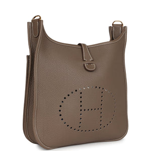 Hermes Evelyne III PM Etoupe Clemence Gold Hardware