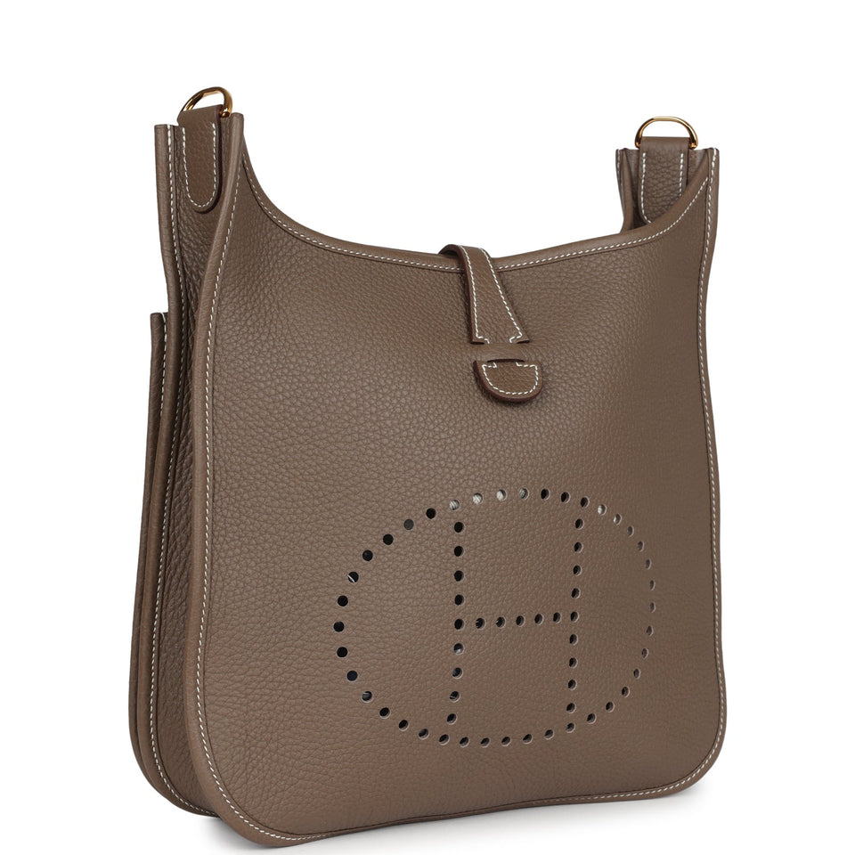 Hermes Evelyne III PM Etoupe Clemence Gold Hardware