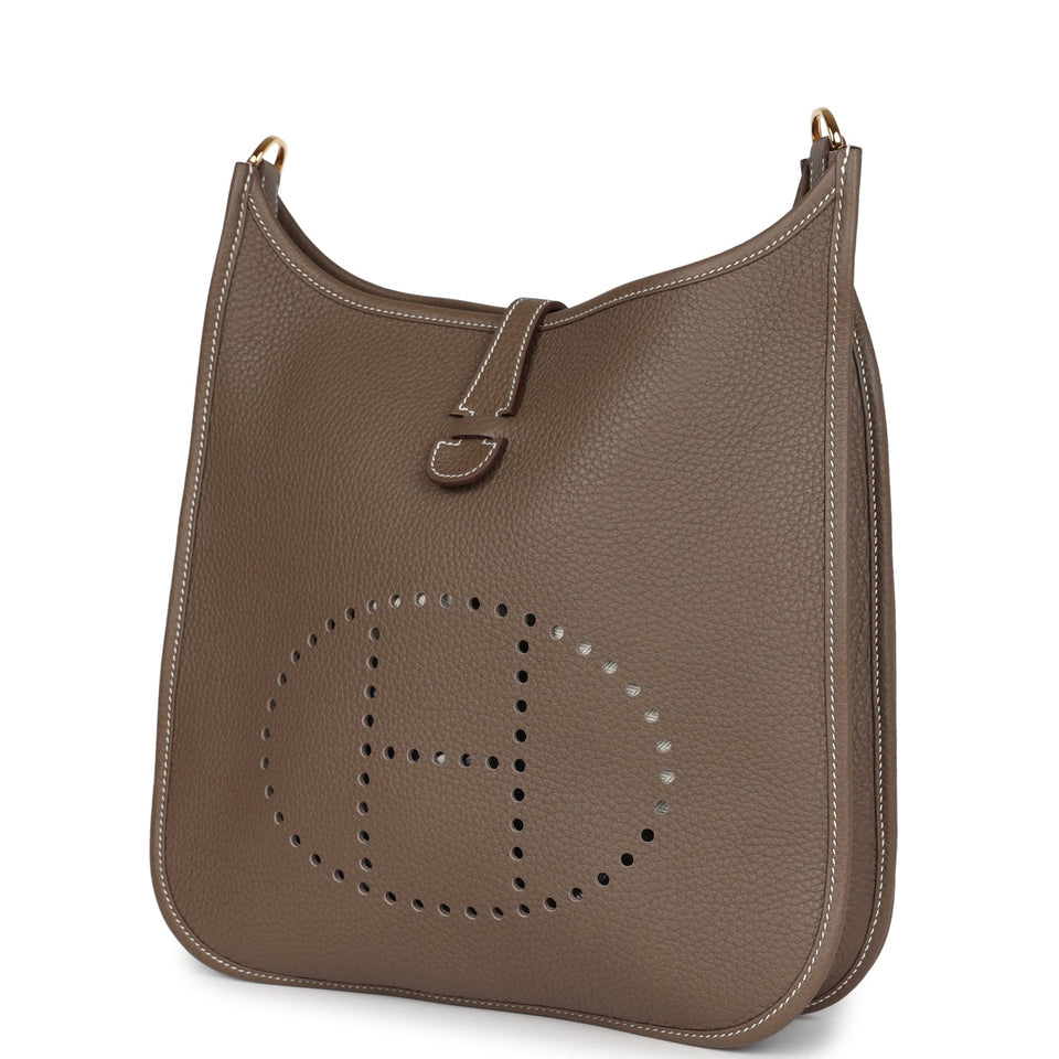 Hermes Evelyne III PM Etoupe Clemence Gold Hardware