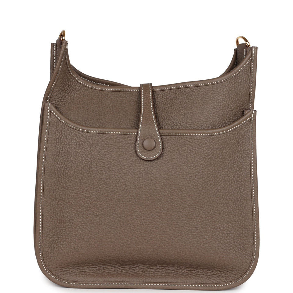 Hermes Evelyne III PM Etoupe Clemence Gold Hardware