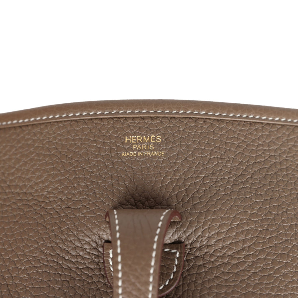 Hermes Evelyne III PM Etoupe Clemence Gold Hardware