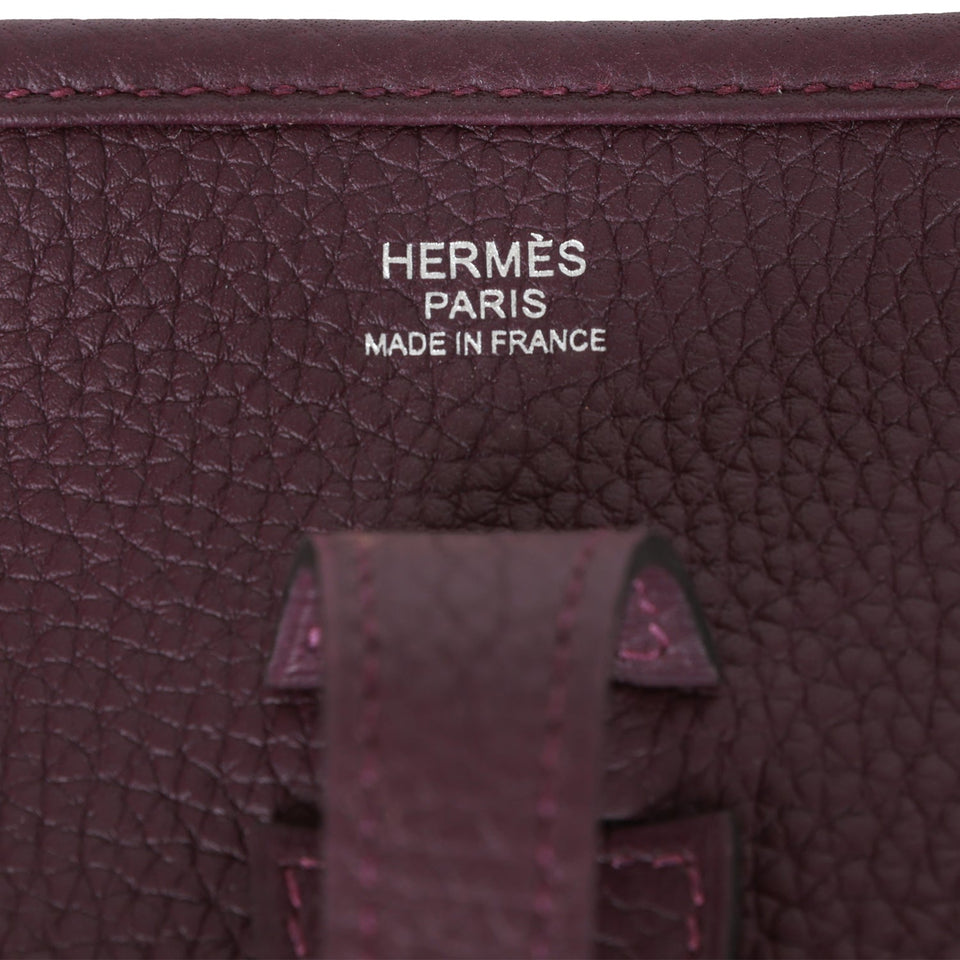 Hermes Evelyne III PM Cassis Clemence  Palladium Hardware