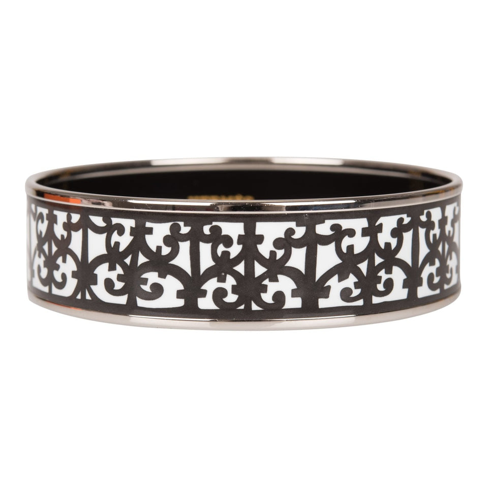 Hermes "Balcons du Guadalquivir Cloisonne" Wide Printed Enamel Bracelet GM (70) (  - Excellent)