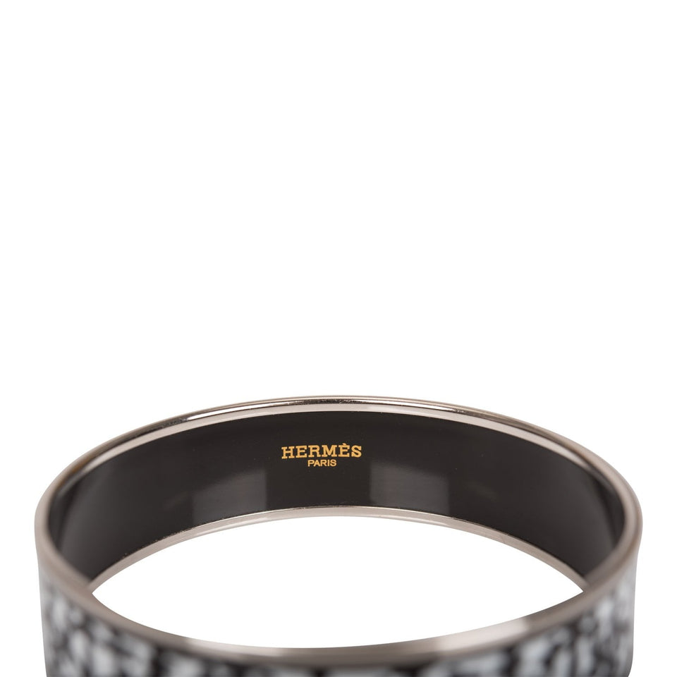 Hermes "Balcons du Guadalquivir Cloisonne" Wide Printed Enamel Bracelet GM (70) (  - Excellent)