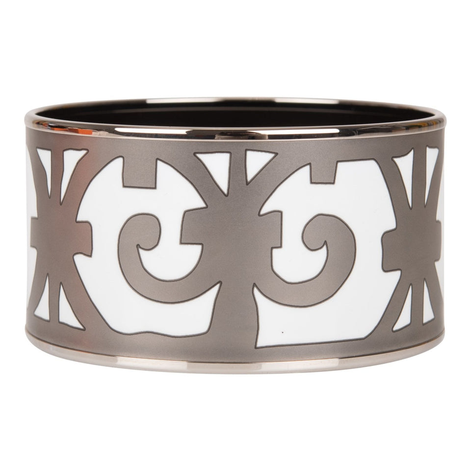 Hermes "Balcons du Guadalquivir Cloisonne" Extra Wide Printed Enamel Bracelet PM (65) (  - Excellent)