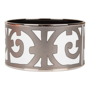 Hermes "Balcons du Guadalquivir Cloisonne" Extra Wide Printed Enamel Bracelet PM (65) (  - Excellent)