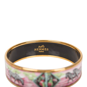 Hermes "Zebras" Wide Printed Enamel Bracelet GM (70) (  - Excellent)