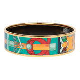 Hermes Multicolor Wide Printed Enamel Bracelet PM (65)