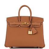 Hermes Birkin 25 Gold Togo Gold Hardware