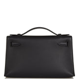 Hermes Kelly Pochette Black Swift Gold Hardware