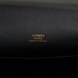 Hermes Kelly Pochette Black Swift Gold Hardware