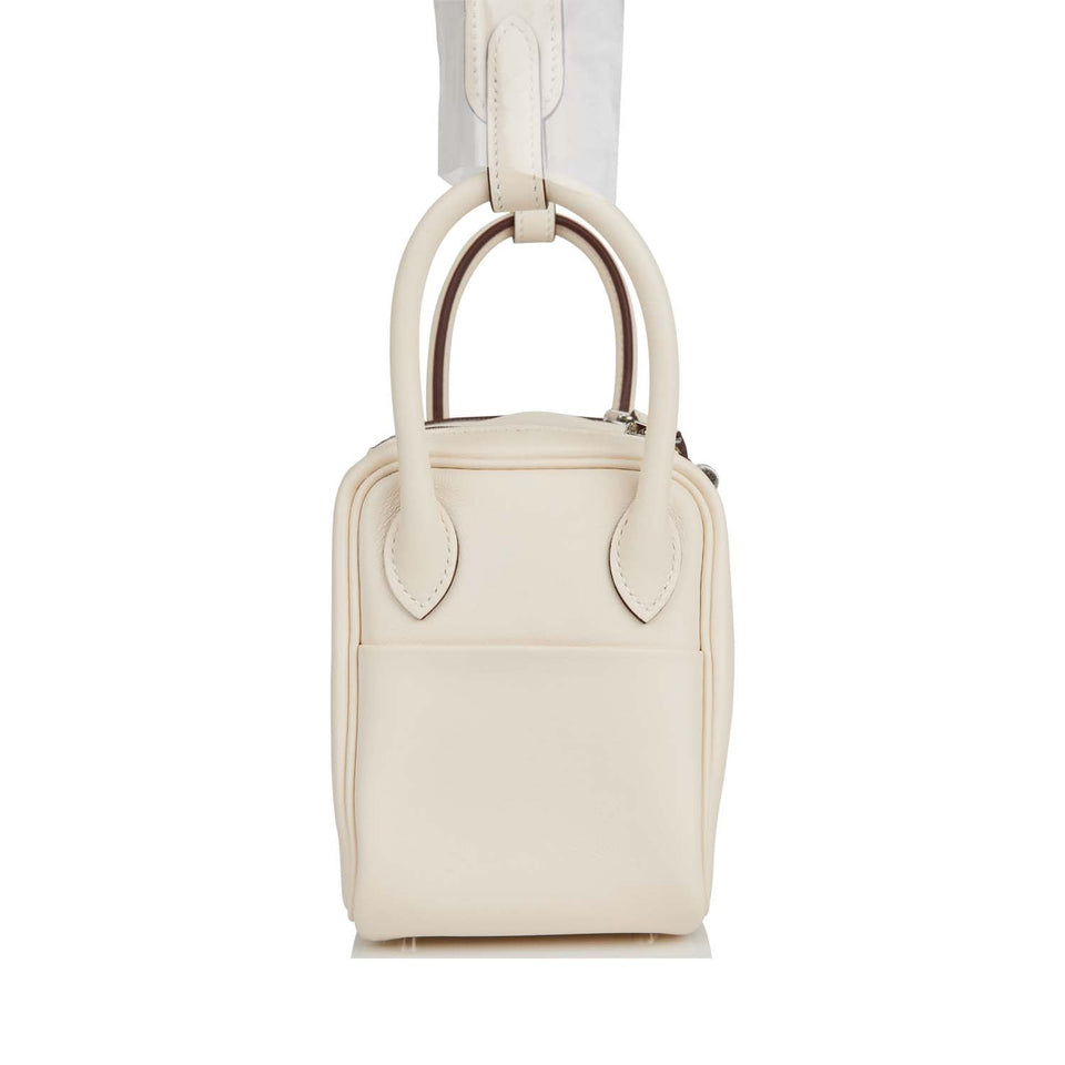 Hermes Mini Lindy Nata Verso Swift Palladium Hardware