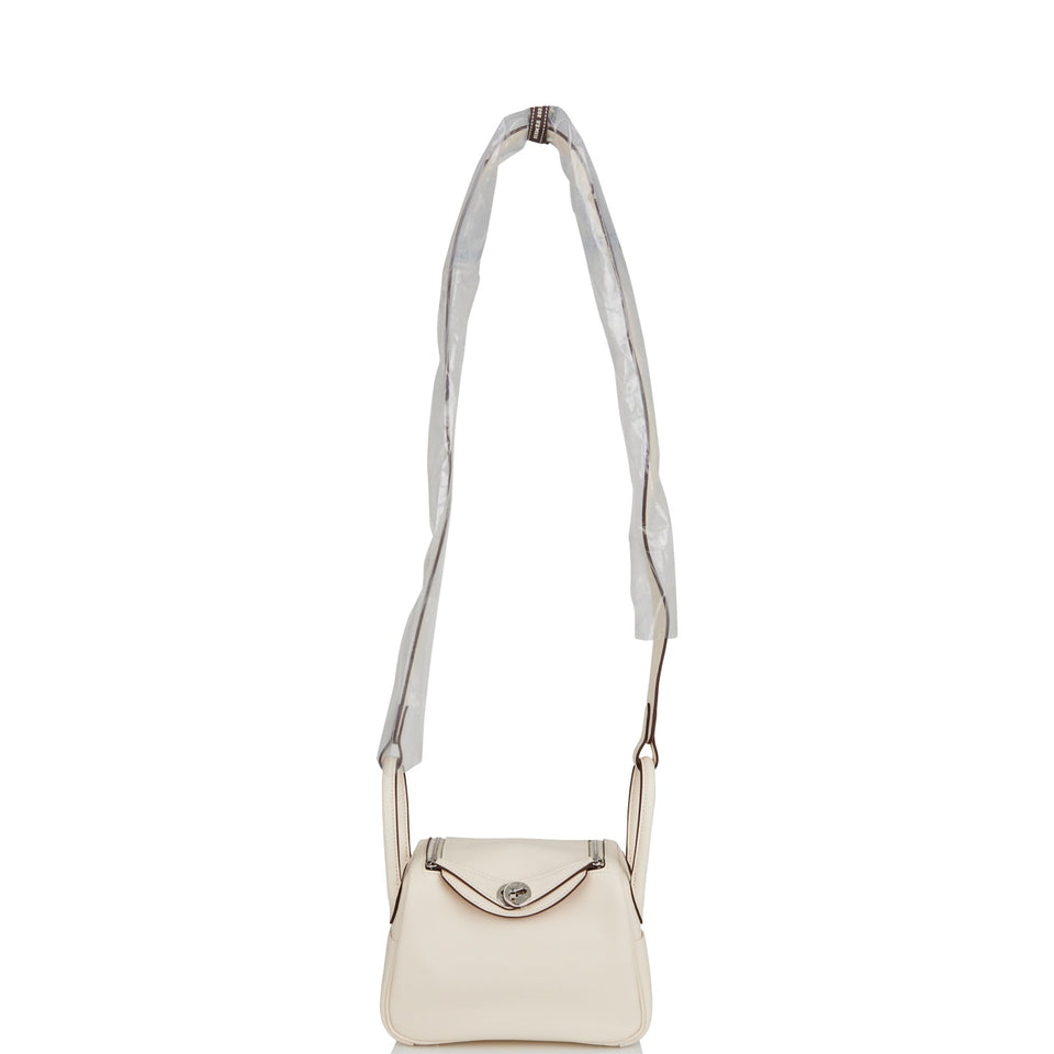 Hermes Mini Lindy Nata Verso Swift Palladium Hardware