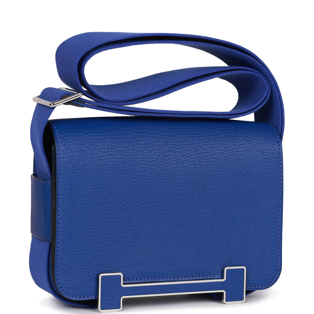 Hermes Geta Bleu Electric Chevre Palladium Hardware
