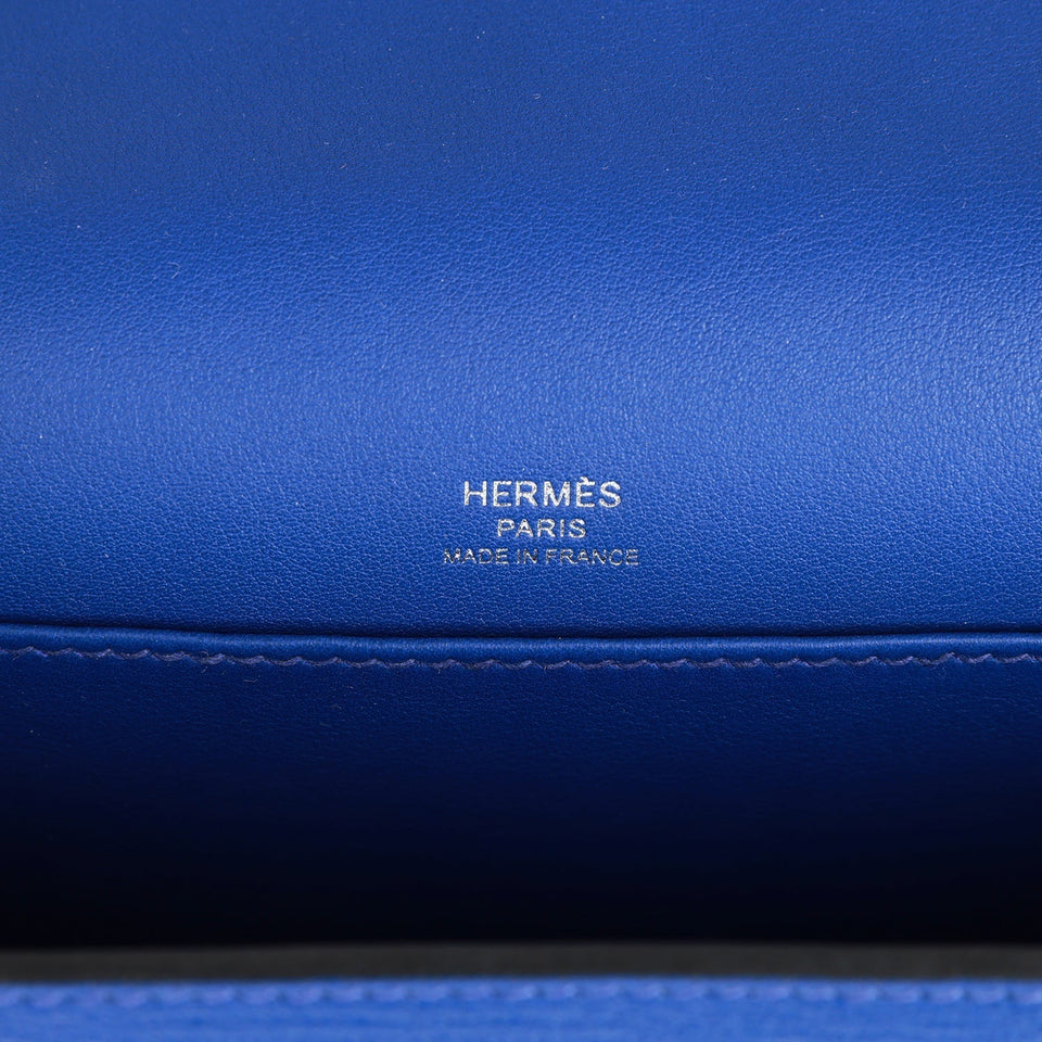 Hermes Geta Bleu Electric Chevre Palladium Hardware