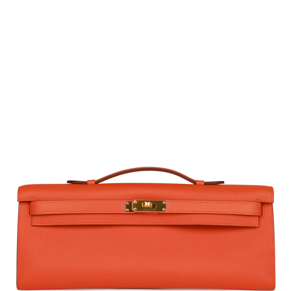 Hermes Kelly Cut Orange Swift Gold Hardware