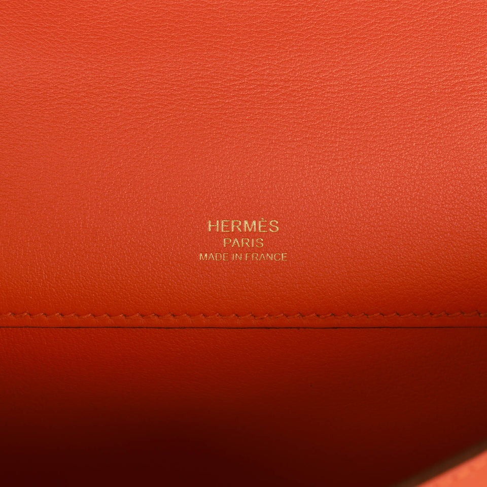 Hermes Kelly Cut Orange Swift Gold Hardware