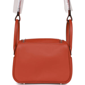 Hermes Mini Lindy Cuivre Verso Swift Palladium Hardware