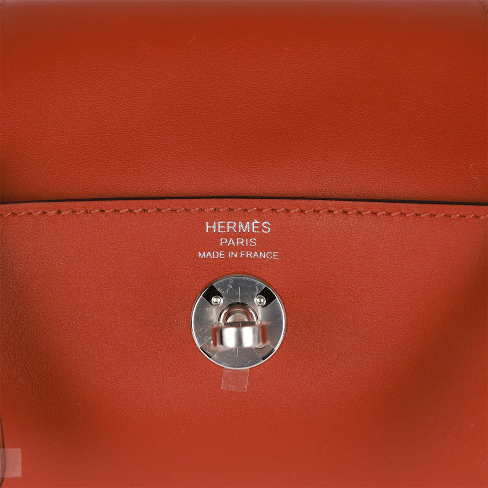 Hermes Mini Lindy Cuivre Verso Swift Palladium Hardware