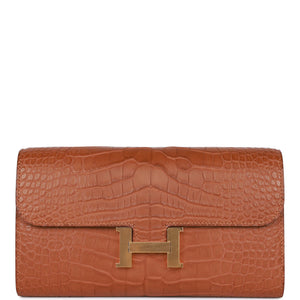 Hermes Constance Wallet To Go Gold Matte Alligator Gold Hardware