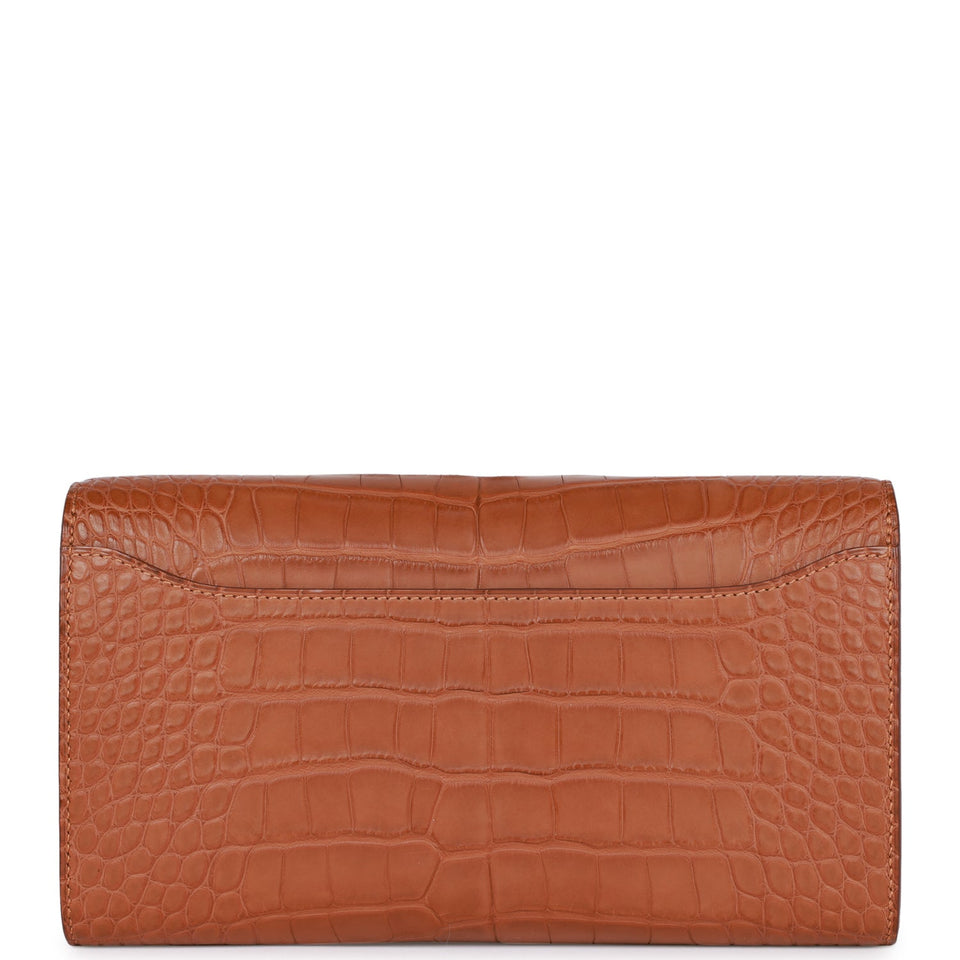 Hermes Constance Wallet To Go Gold Matte Alligator Gold Hardware