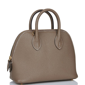 Hermes 1923 Bolide 25 Etoupe Chevre Gold Hardware