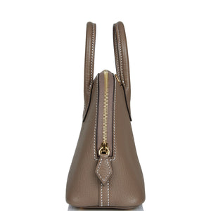 Hermes 1923 Bolide 25 Etoupe Chevre Gold Hardware