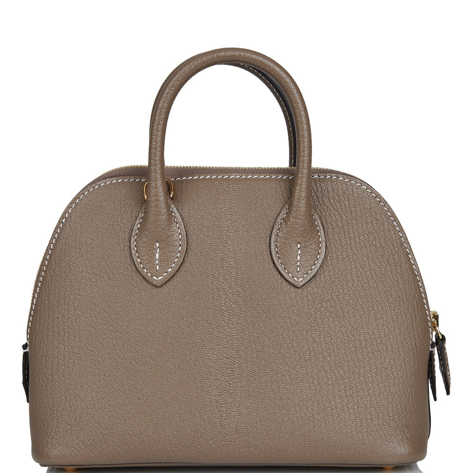 Hermes 1923 Bolide 25 Etoupe Chevre Gold Hardware