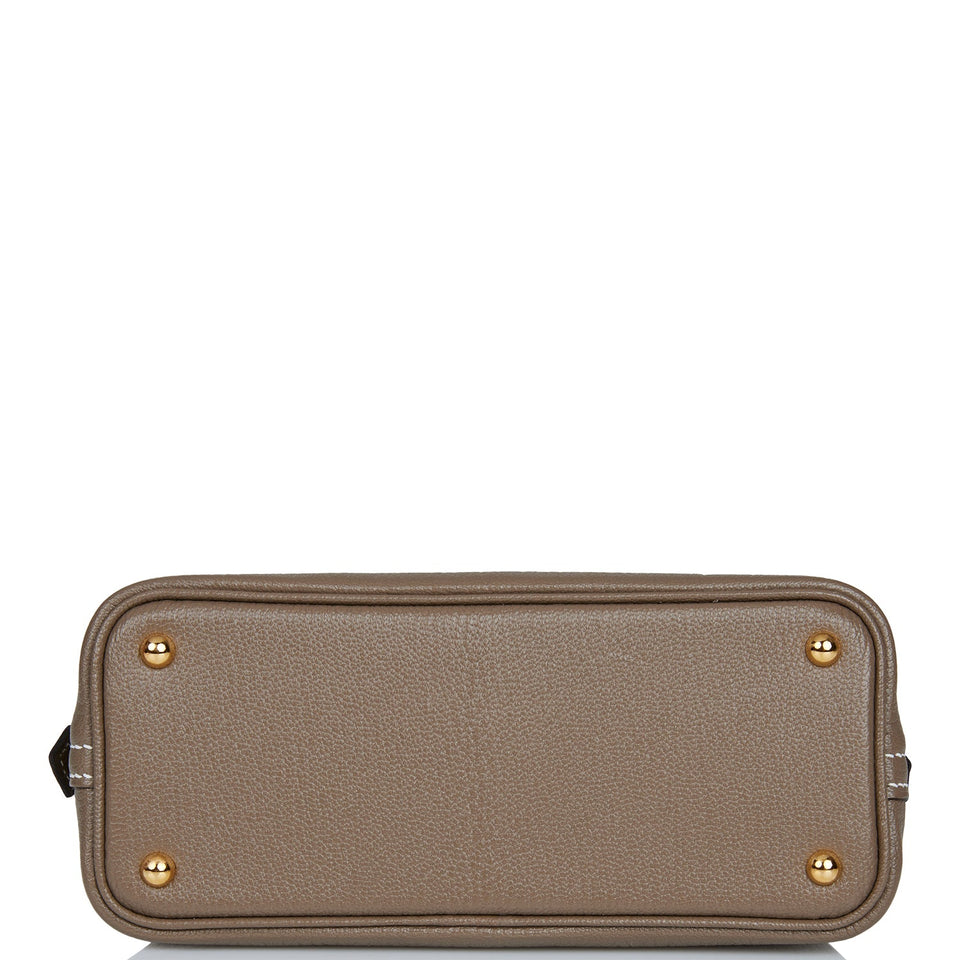 Hermes 1923 Bolide 25 Etoupe Chevre Gold Hardware