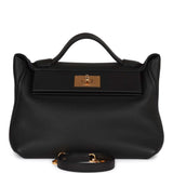 Hermes 24/24 Bag 29 Black Togo and Swift Gold Hardware