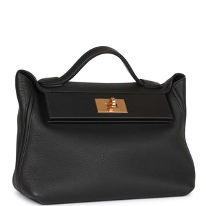 Hermes 24/24 Bag 29 Black Togo and Swift Gold Hardware