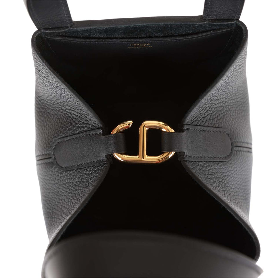 Hermes In-The-Loop 18 Black Clemence and Swift Gold Hardware