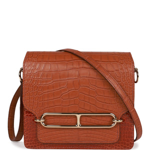 Hermes Mini Sac Roulis 18 Gold Matte and Shiny Alligator Permabrass Hardware